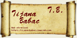 Tijana Babac vizit kartica